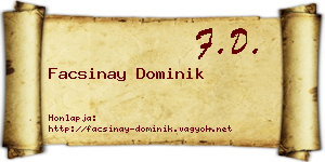 Facsinay Dominik névjegykártya