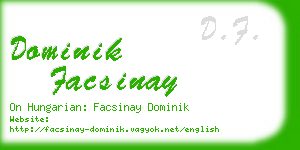 dominik facsinay business card